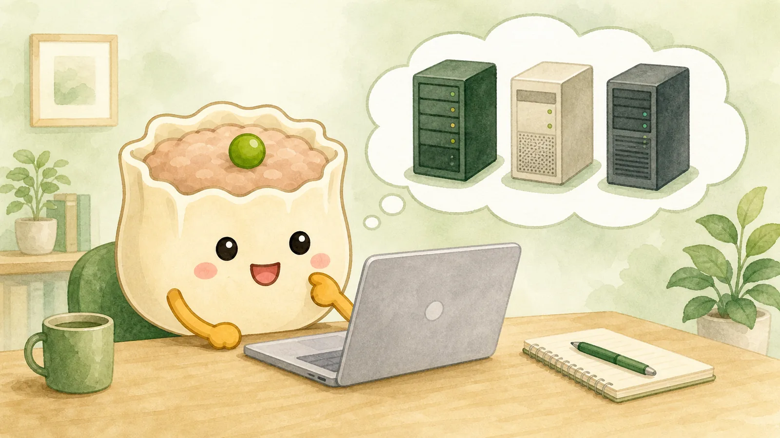 金融Webライターがレンタルサーバー3社を比較するイラスト
