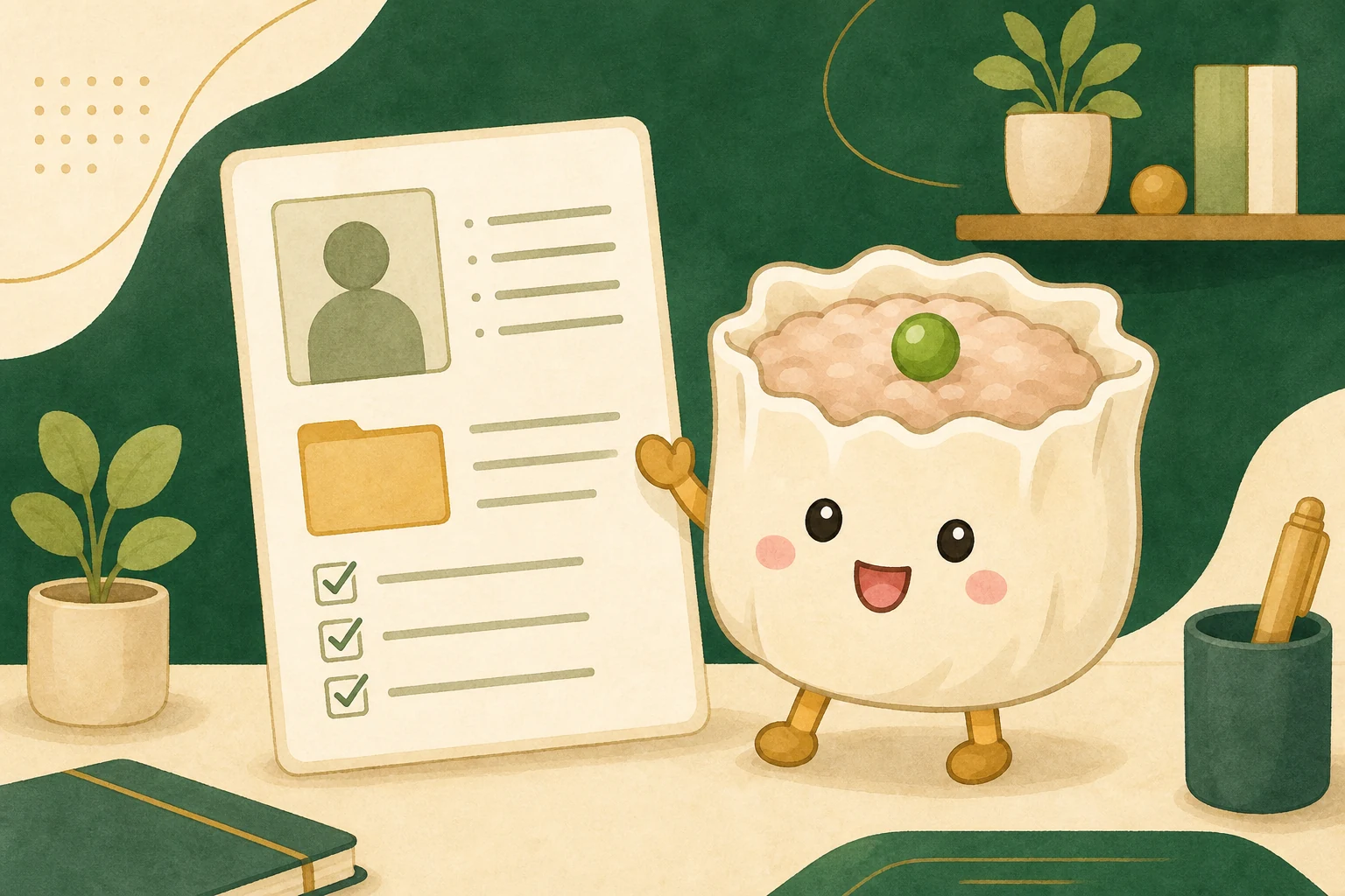 しゅうまいが金融Webライターのプロフィールを紹介するイラスト